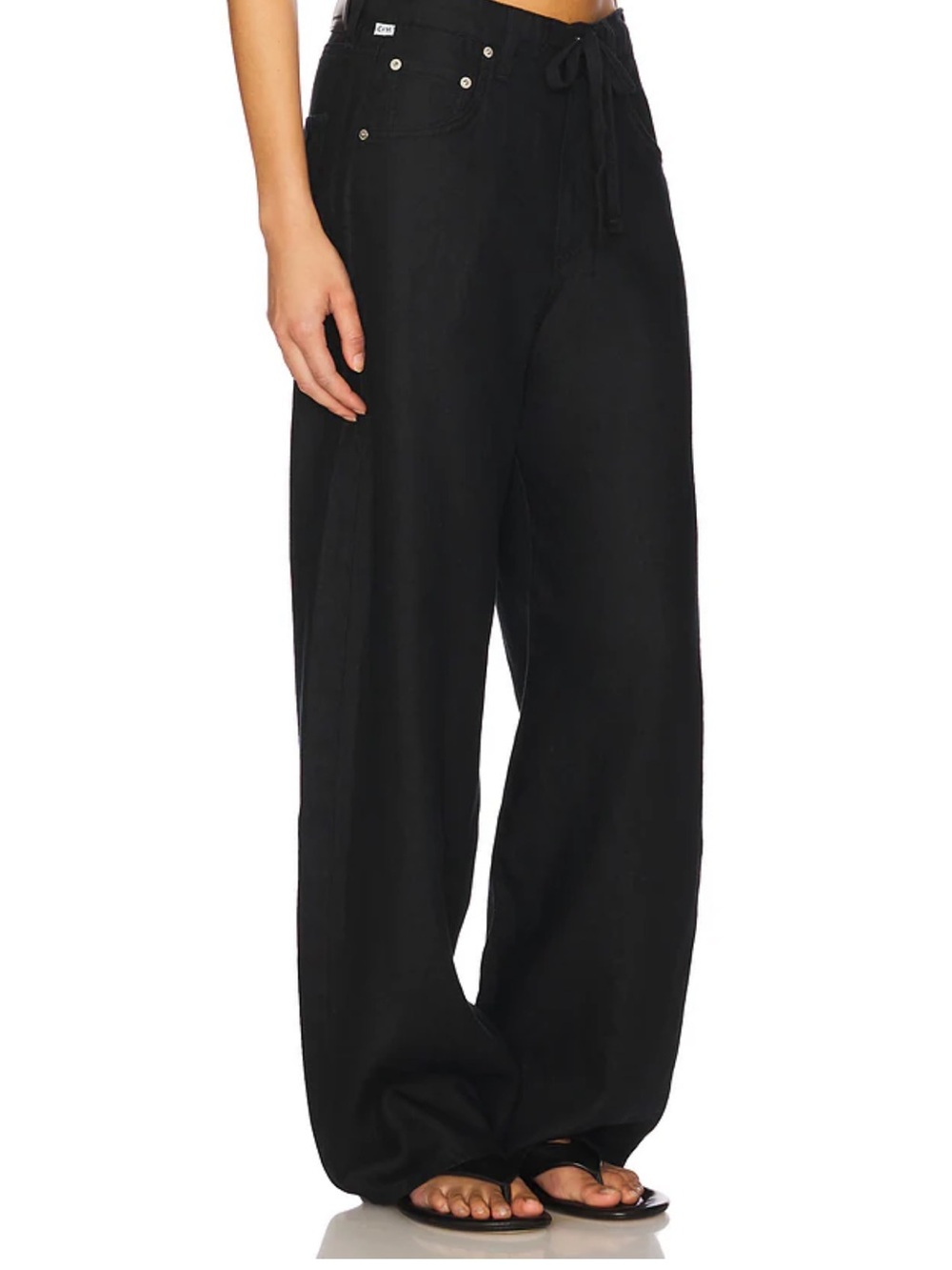 Citizens Of Humanity Black Wide-Leg Drawstring Pants